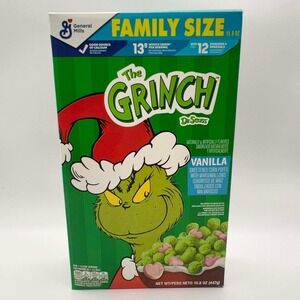GM‎ The Grinch Vanilla Sweetened Corn Puffs Cereal Family Size 15.8 oz
